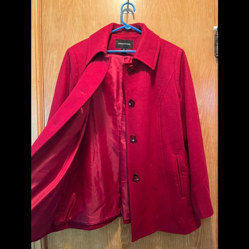 London Fog Red Wool Coat - Picture 2 of 4